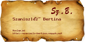 Szaniszló Bertina névjegykártya